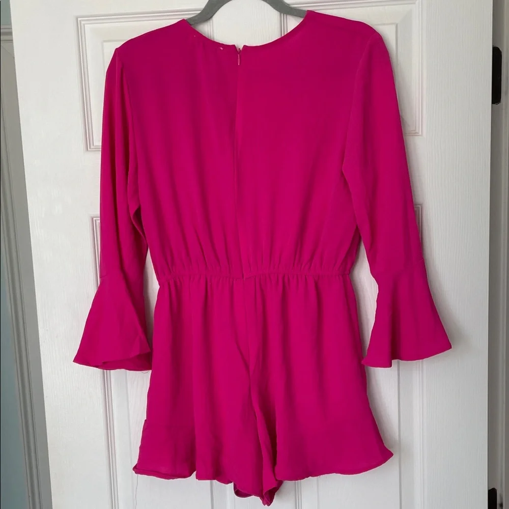 She + Sky Fuchsia Long Sleeve Romper M - Picture 5 of 5